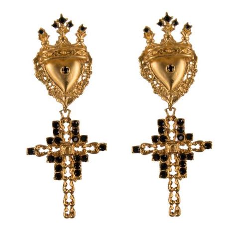 Dolce & Gabbana Herz Krone Kreuz Clips Ohrringe .